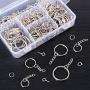 Swpeet 300Pcs Sliver Key Chain Rings Kit, 100Pcs Keychain Rings with Chain and 100Pcs Jump Ring with 100Pcs Screw Eye Pins Bulk for Jewelry Findings Making - 3/5 Inch, 4/5 Inch, 1 Inch, 6/5 Inch