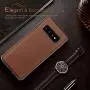 LOHASIC Galaxy S10 Case, Premium Leather Business Style Ultra Thin Slim Fit Soft Flexible Full Body Shockproof Protective Phone Cover Case for Samsung Galaxy S 10 (2019) - Brown