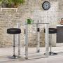 COSTWAY Bar Stools Set of 2, Modern Swivel Backless Round Barstool, PU Leather Armless bar Chair with Height Adjustable, Chrome Footrest, Sturdy Metal Frame for Kitchen Bistro Pub (Black, 2 pcs)
