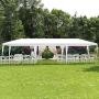 Tangkula 10x30 Outdoor Canopy Tent Heavy Duty Party Wedding Event Tent Sturdy Steel Frame with 5 Removable Sidewalls Waterproof Sun Snow Rain Shelter Gazebo Canopy Tent, White