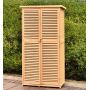TITIMO 63'' Outdoor Garden Storage Shed - Wooden Shutter Design Fir Wood Storage Organizers - Patios Tool Storage Cabinet Lockers for Tools, Lawn Care Equipment, Pool Supplies and Garden Accessories