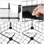 SONGMICS Metal Wire Cube Storage,6-Cube Shelves Organizer,Stackable Storage Bins, Modular Bookcase, DIY Closet Cabinet Shelf, 36.6”L x 12.2”W x 36.6”H, Black