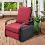 Outdoor Resin Wicker Patio Recliner Chair with Cushions, Patio Furniture Auto Adjustable Rattan Sofa, UV/Fade/Water/Sweat/Rust Resistant, Easy to Assemble (Red) Outdoor Resin Wicker Patio Recliner Chair with Cushions, Patio Furniture Auto Adjustable Rattan Sofa, UV/Fade/Water/Sweat/Rust Resistant, Easy to Assemble (Red)