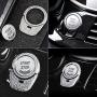 LECART Bling Car Engine Start Stop Button Cover Trim for BMW Interior Accessories Premium Zinc Alloy Ignition Starter Covers Compatible for BMW 5 Series 6GT Series 7 Series X3 Series X4 M5 Silver 3Pcs