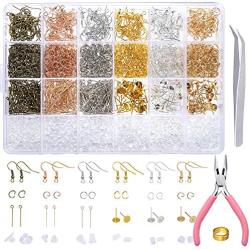 PP OPOUNT 2463 Pieces Earring Making Supplies Kit with Earring Hooks, Jump Rings, Earring Post, Pliers, Tweezers, Jump Ring Opener for Earrings Making and Repairing(6 Colors)