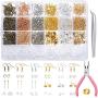 PP OPOUNT 2463 Pieces Earring Making Supplies Kit with Earring Hooks, Jump Rings, Earring Post, Pliers, Tweezers, Jump Ring Opener for Earrings Making and Repairing(6 Colors)