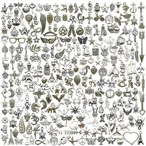 300 Pieces Wholesale Bulk Lots Jewelry Making Charms Mixed Smooth Tibetan Silver Metal Charms Pendants DIY for Necklace Bracelet Jewelry Making and Crafting 300 Pieces Wholesale Bulk Lots Jewelry Making Charms Mixed Smooth Tibetan Silver Metal Charms Pendants DIY for Necklace Bracelet Jewelry Making and Crafting