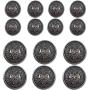 14 Piece Antiqued Black Silver Metal Blazer Button Set - Crown - for Blazer, Suits, Sport Coat, Uniform, Jacket 15mm 20mm