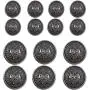 14 Piece Antiqued Black Silver Metal Blazer Button Set - Crown - for Blazer, Suits, Sport Coat, Uniform, Jacket 15mm 20mm
