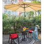 Nuu Garden 36 Inch Patio Table with Umbrella Hole, Outdoor Round Cast Aluminum Bistro Table - Black/Dark Bronze