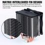 Pccooler X4S CPU Cooler Silent CPU PWM 120mm RGB Fan 4 Continuous Direct Contact Heatpipes for TNTEL/AMD CPU(AM4 Compatible)