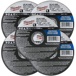 Milwaukee 4-1/2 in. Aluminum Oxide Cutting Cut-Off Wheel 0.045 in. thick x 7/8 in. (Pack of 5).