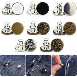 Jean Button Pins┃8 PCS Button Pins for Jeans Pants Button Pins Instant Buttons Jean Button for Pants Fashion Jeans Swing Crafts DIY, Easy to Use and No Tools Require.