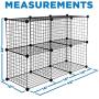 Work-It! Wire Storage Cubes, 6-Cube Metal Grid Organizer | Modular Wire Shelving Units, Stackable Bookcase, DIY Closet Cabinet Organizer for Home, Office, Kids Room | 14'' W x 14'' H, Black