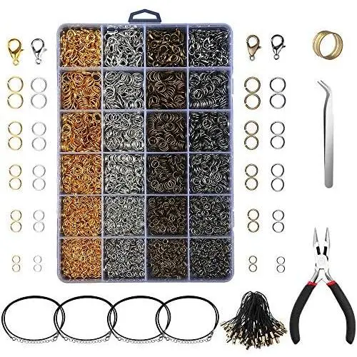 Yblntek 3143Pcs Jewelry Findings Jewelry Making Starter Kit with Open Jump Rings, Lobster Clasps, Jewelry Pliers, Black Waxed Necklace Cord for Jewelry Making Supplies and Necklace Repair Yblntek 3143Pcs Jewelry Findings Jewelry Making Starter Kit with Open Jump Rings, Lobster Clasps, Jewelry Pliers, Black Waxed Necklace Cord for Jewelry Making Supplies and Necklace Repair