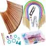 Exquiss Knitting Needles Set-18 Pairs 18 Sizes Bamboo Circular Knitting Needles with Colored Tube + 36 Pcs 18 Sizes Single Pointed Bamboo Knitting Needles 2.0 mm-10.0 mm + Weaving Tools Knitting Kits Exquiss Knitting Needles Set-18 Pairs 18 Sizes Bamboo Circular Knitting Needles with Colored Tube + 36 Pcs 18 Sizes Single Pointed Bamboo Knitting Needles 2.0 mm-10.0 mm + Weaving Tools Knitting Kits
