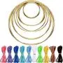 Hestya 10 Pieces Metal Rings Hoops with 10 Pieces 3 mm Faux Suede Cord String for Dream Catcher Hestya 10 Pieces Metal Rings Hoops with 10 Pieces 3 mm Faux Suede Cord String for Dream Catcher