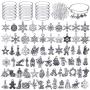 185 Pieces Christmas Jewelry DIY Accessories Set Includes 50 Pieces Christmas Charms 20 Pieces Antique Silver Snowflake Pendant 15 Pieces Bracelets and 100 Pieces Rings