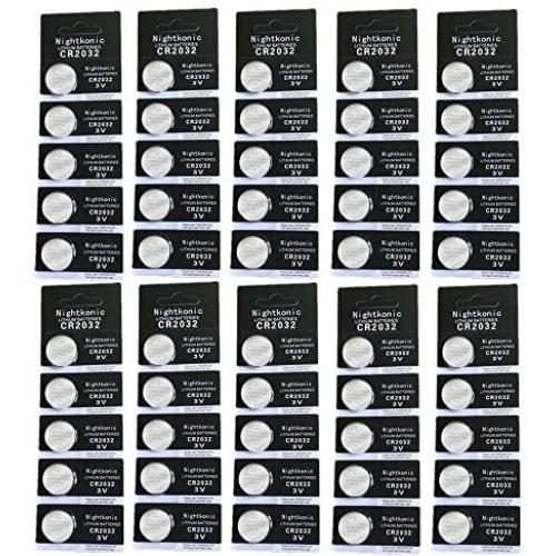 50 pcs Pack - CR2032 Battery 3v Lithium Button Cell Coin 2032 Battery Nightkonic