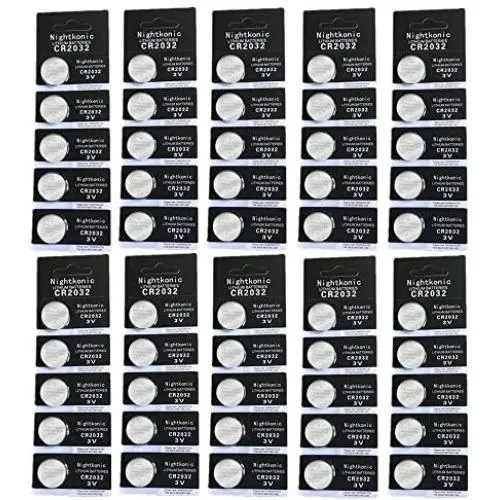 50 pcs Pack - CR2032 Battery 3v Lithium Button Cell Coin 2032 Battery Nightkonic