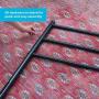 Linenspa Modern Metal Steel Construction - Horizontal Bar Design Headboard, Queen, Black