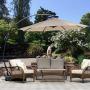 Grand patio Outdoor 12 FT Offset Umbrella with Base Included, Curved and Cantilevered, Aluminum (Champagne