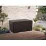 Keter Marvel Plus 71 Gallon Resin Outdoor Storage Box for Patio Furniture Cushion Storage, Brown