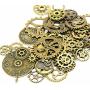 IBS 140 Gram Bronze Steampunk Clock Watch Wheel Gears Cogs Charms Pendant for DIY Jewelry Making