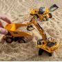 Top Race Metal Diecast Construction Toys Set of 3, Loader, Excavator, Dump Truck Pack of 3 Metal Realistic Construction Trucks Models 1:60 Scale