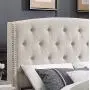 Roundhill Furniture Nantarre Fabric Tufted Wingback Upholstered Bed with Nailhead Trim, King, Tan Roundhill Furniture Nantarre Fabric Tufted Wingback Upholstered Bed with Nailhead Trim, King, Tan