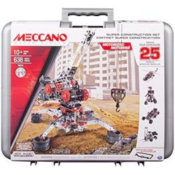 Meccano Erector Super Construction 25-in-1 Building Set, 638 Parts, for Ages 10+, STEAM Education Toy