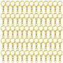 Roctee 120 Pcs Key Chain Clip D Snap Hook Split Metal Keychain with Chain, Keychain Parts Hardware with Open Jump Ring and Connector, DIY Crafts Key Ring (Gold)