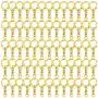 Roctee 120 Pcs Key Chain Clip D Snap Hook Split Metal Keychain with Chain, Keychain Parts Hardware with Open Jump Ring and Connector, DIY Crafts Key Ring (Gold) Roctee 120 Pcs Key Chain Clip D Snap Hook Split Metal Keychain with Chain, Keychain Parts Hardware with Open Jump Ring and Connector, DIY Crafts Key Ring (Gold)