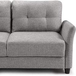 ZINUS Ricardo Loveseat Sofa / Tufted Cushions / Easy, Tool-Free Assembly, Soft Grey