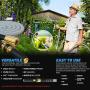 TITAN 150FT Garden Hose - All New Expandable Water Hose with Triple Latex Core 3/4'' Easy Removal Solid Brass Fittings Expanding Extra Strength Fabric Flexible Hose with Jet Nozzle and Washers (G)