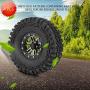 Yanmis RC Car Tires, 4pcs/Set 1:10 Crawler Tires Rubber Tyres Metal Hubs RC Accessory Remote Control Car Part, Metal Crawler Tires, Lock Catch for RC