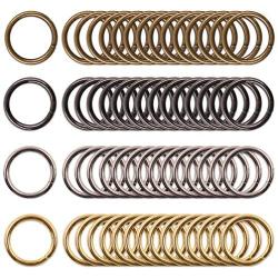 Rustark 60 Pcs Assorted Multi-Purpose Metal O Ring 1 inch /25mm 4 Colors Thick Webbing Metal Buckle Loop Ring for Hardware Bags Ring Hand DIY Accessories (Silver, Gold,Black, Gunmetal)