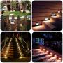 Solar Fence Post Lights,Elelink Outdoor Stainless Steel LED Solar Step Lamp; Illuminates Stairs/Path/Landscape/Garden/Floor/Wall/Patio Lamp, Waterproof (12 Pack)