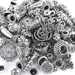 Incredible art 300-Piece Bali Style Jewelry Making Metal Bead Caps Deluxe New Mix, Silver