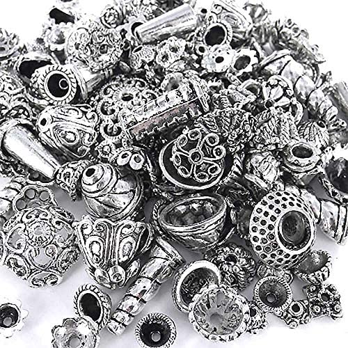 Incredible art 300-Piece Bali Style Jewelry Making Metal Bead Caps Deluxe New Mix, Silver Incredible art 300-Piece Bali Style Jewelry Making Metal Bead Caps Deluxe New Mix, Silver