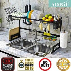 Dish Rack Over Sink Dish Drying Rack Kitchen Stainless Steel Over The Sink Shelf Storage Rack (Sink Length≤36.5inch)