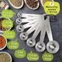 Stainless Steel Measuring Cups and Spoons Set of 16 Pieces — 7 Nesting Cups and 7 Stackable Spoons + 2 D Rings — Professional Portable and Sturdy Metal Measuring Set for Liquid Wet and Dry Ingredients Stainless Steel Measuring Cups and Spoons Set of 16 Pieces — 7 Nesting Cups and 7 Stackable Spoons + 2 D Rings — Professional Portable and Sturdy Metal Measuring Set for Liquid Wet and Dry Ingredients