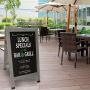 Sandwich Board Sidewalk Chalkboard Sign: Reinforced, Heavy-Duty / 10 Chalk Markers / 40 PC. Stencil Set/Chalk/Eraser/Double Sided/Large 40x23 Chalk Board Standing Sign A-Frame (Whitewash Grey)