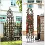 Hin Green Garden Obelisk Trellis, Durable Metal Trellis for Climbing Plants（2nd Generation）,87'' High, Spiral Plant Support, Decorative Vertical Gardening, Black, 1 pcs