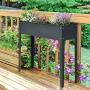 Outsunny 40'' x 12'' x 32'' Metal Raised Garden Bed Planter Box - Dark Grey