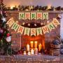 Jolik Burlap Merry Christmas Banner with Snowflakes - Christmas Burlap Banner Decoration for Home Christmas Decor