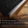 Mujjo Sleeve for New MacBook Pro 16-inch, 15'' MacBook Pro (4th Gen) | Anti-Peel Felt, Vegetable Tanned Leather Flap, Storage, Card Pocket (Tan)