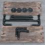Ucared 2-Tier Vintage Industrial Pipe Bathroom Shelves Wall Mounted,24'' Rustic Wall Shelf with Bath Towel Bars,Farmhouse Towel Rack,Metal & Wooden Floating Shelves,Over The Toilet Storage Shelf
