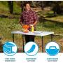 Lifetime Height Adjustable Craft Camping and Utility Folding Table, 4 ft, 4/48 x 24, White Granite