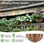 MICGEEK 4 Pack Metal Hanging Planter Basket with Coco Liner, 10 inches Metal Hanging Basket for Flower, Coco Liners for Plants, Hanging Basket for Plants, Garden, Outdoor, Indoorr -HB02 (10 in) MICGEEK 4 Pack Metal Hanging Planter Basket with Coco Liner, 10 inches Metal Hanging Basket for Flower, Coco Liners for Plants, Hanging Basket for Plants, Garden, Outdoor, Indoorr -HB02 (10 in)